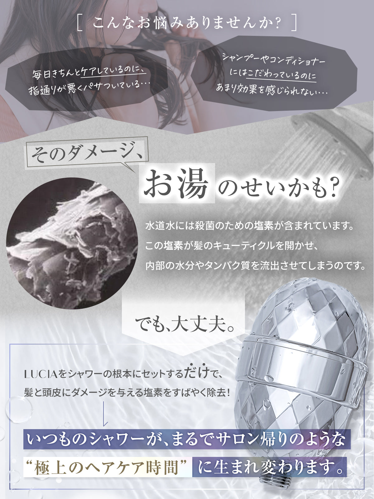毎日のシャワーで美髪に！髪に優しい浄水器LUCIA（ルシア） – FORESTWATER